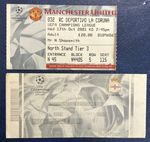 2001 Manchester United Home & Away Coruna Champions League Match Ticket Stub