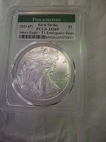 1oz Silver Eagle-T1 Emergency Issue 2021-(P)-PCGS MS69 First Strike. lovely Coin