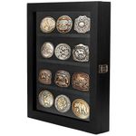 NBEADS Wooden Belt Buckle Display Case, 33x40x6cm Wall 330x400x60mm, Black