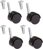 Twin Wheel Castors Swivel 40mm For Chair Furniture Trolley Dolly Fitting Inserts