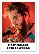 Post Malone 2026 Wall Calendar – A3 Size | Premium Quality | Custom Start Month