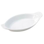 Oval Eared Gratin Pack of 4  Dish Boat Shape White Serving Dish 25.5 X 13 X 4 CM