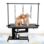 Extra Large Hydraulic Pet Dog Grooming Table Z Lift Adjustable H Bar Arm Leashes