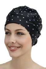 Ladies Swimming Cap Retro Style Swim Hat FASHY Black & White Spot Swim Hat 3458