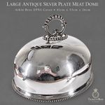 Large Late Victorian Atkin Bros Antique Silver Plate Meat Dome 41cm. C.1900