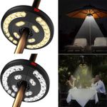 1/2PC Garden Parasol Lights LED Patio Umbrella Pole Light USB Rechargeable Light
