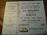 MATCH TICKET 1984 LANCASHIRE CUP FINAL ST HELENS V WIGAN 28TH OCTOBER 1984