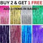2M-3M FOIL FRINGE TINSEL SHIMMER CURTAIN DOOR WEDDING BIRTHDAY PARTY DECORATIONS