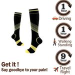 7 Pairs Compression Socks Men Women Varicose Veins NHS Flight - Black & Yellow