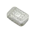 George III Sterling Silver Greek Key Snuff Box Antique 1804 Birmingham