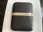 Carl Heiss Leather And Solid Silver Banded Cigarillos Case