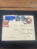 GB Air Mail Cover LOVELY Pair 2¼d PUC 1 Penny And Pre Paid Envelope 1929