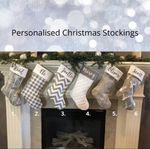 Joblot of 60 Grey & White Xmas Stockings - Matching Christmas Family Designs NEW
