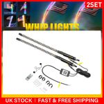 4Pcs LED Whip Lights Antenna Flag Pole Quick Release Base for ATV UTV RGB 3FT