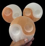 1 Selenite Red & White Yin Yang Tealight Holder – Chakra Cleansing & Charging!