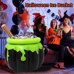 Halloween Inflatable Witch Cauldron Ice Bucket Drink Cooler Candy Container