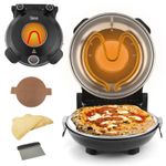 Electric Pizza Oven Maker Stone Plate Portable 1200W Black Cooks Professional