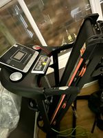 Electric Folding Treadmill Running Machine with Digital Console, Black/Orange