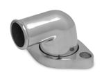 CHEVY SBC BBC POLISHED ALUMINUM SWIVEL WATERNECK THERMOSTAT HOUSING 90 DEGREE