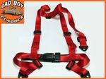3 Point RED Racing Seat Belt Safety Harness Adjustable Straps Universal Design