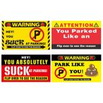 100Pieces Bad Parking Cards You Parked Like an Idiot Cards 3.5 x 2 Inches Bad
