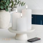 EMBER™ LED Candle Light Flameless Flickering Wax Signature White Battery Powered