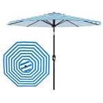 2.7m Garden Parasol Umbrella with Crank and Tilt Outdoor Sun Shade Canopy