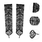  Black Lace Gloves Detachable Wedding Elbow Length Fingerless Fashion