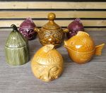 Carlton Ware P&K Ceramic Vegetable Face Pots Kitchen Jars Lot /Bundle 6 Vintage