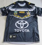 North Queensland Cowboys NRL Rugby Shirt 2018 Season Navy Blue ISC Men's M READ