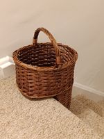 Beautiful Wicker Stair Step Basket with Handle for Storage Home Decor Brown UK