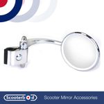Round Clamp on Legshield Mirror | Vespa/ Lambretta Scooters for Right Hand Side
