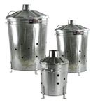 Galvanised Metal Incinerators Garden Waste Wood Fire Bin Burner 15L, 60L, 90L