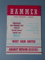 West Ham Ararat Erevan ECWC 2nd Rd 2nd Leg 5th November 1975 Mint Condition