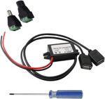 Car Power Converter DC 12V to 5V/ 3A Voltage Converter with Dual USB Adapter Con