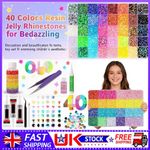 32000Pcs 40 Colors Jelly Rhinestones for Bedazzling, 3Mm Multicolor Resin Flatba