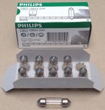 Box of 10 x Festoon Bulbs - 24v 10w Genuine Philips - Part no. 13854 - Lorry