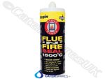 BLACK SILICATE CEMENT FLUE SEAL SILICONE 1500°C FIRE PROOF STOVE SEALANT