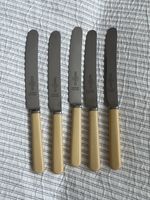 Set 5x Joseph Rodgers & Sons Vintage Faux Bone Handle Knives 8in