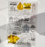 Clear Stamp Set Beach/Seaside Lighthouse Beach Huts Ice Cream Van Umbrella Buoy