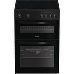 Indesit ITE6VMB 60cm Free Standing Electric Cooker with Ceramic Hob Black A