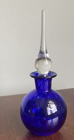 Vintage D V G Cobalt Blue Perfume Bottle Made In England