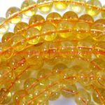 Yellow Citrine Round Beads Gemstone 15" Strand 4mm 6mm 8mm 10mm 12mm