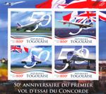 CONCORDE 50th Anniversary Supersonic Airliner Aircraft Stamp Sheet #1 2019 Togo