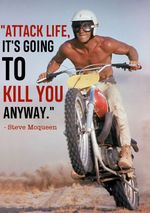 ON ANY SUNDAY - STEVE McQUEEN ATTACK LIFE POSTER PRINT A1 23.4X33" FREE P&P