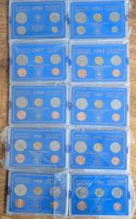 COMPLETE 1990s( 1990-1999) OFFICIAL SWEDISH MINT COIN SETS IN ORIGINAL  CASE