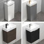 Bathroom Cloakroom Vanity Unit Ceramic Basin Sink 400mm Floor Standing Wall Hung