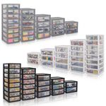 A4 Plastic Slim Storage Drawer Clear Multipurpose Desktop Storage Unit 