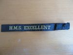 H.M. Excellent  Royal Navy   Cap Tally   Cap Band