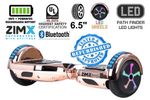 REFURBED - ZIMX ROSE GOLD CHROME BLUETOOTH HOVERBOARD WITH LED WHEELS UL2272